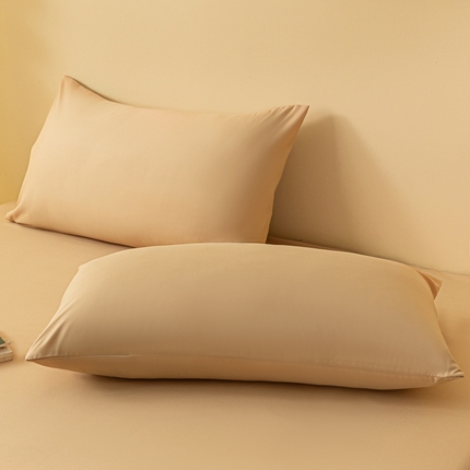 梵克保罗 2025新款简约纯色亲肤磨毛枕套 卡其