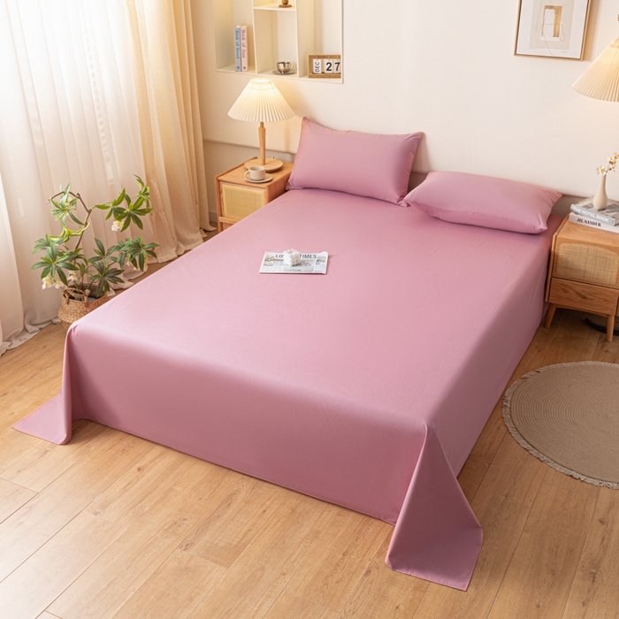 91家纺网 家纺一手货源 找家纺 梵克保罗 2025新款亲肤舒适防水纯色床单 C-豆沙