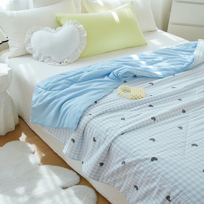 91家纺网 家纺一手货源 找家纺 梦恬佳 2025新款A类水洗皱皱棉夏凉被 小幸运