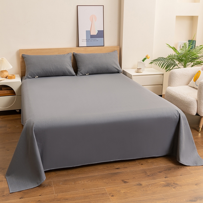 91家纺网 家纺一手货源 找家纺 2025新款老粗布床单老粗布凉席系列-凉席 深灰