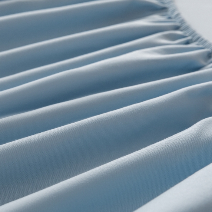 91家纺网 家纺一手货源 找家纺 梵克保罗 2025新款简约纯色亲肤磨毛床笠 天蓝