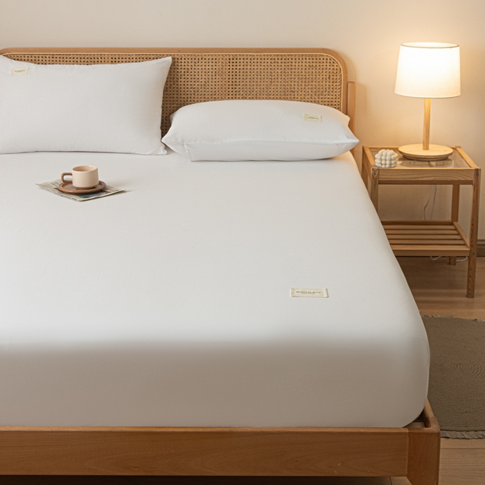 91家纺网 家纺一手货源 找家纺 梵克保罗 2025新款亲肤舒适全棉13372喷气纯色单枕套 雅典白