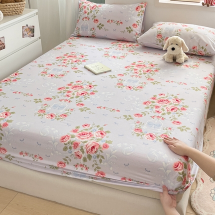 寻米 2025新款A类全棉印花床笠系列 繁花晚庭