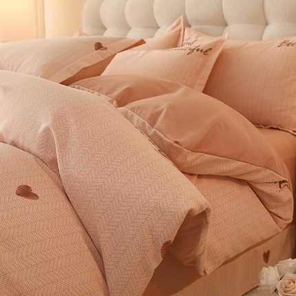 幸嘉轩 2025新款全棉喷气加厚磨毛单被套 心影