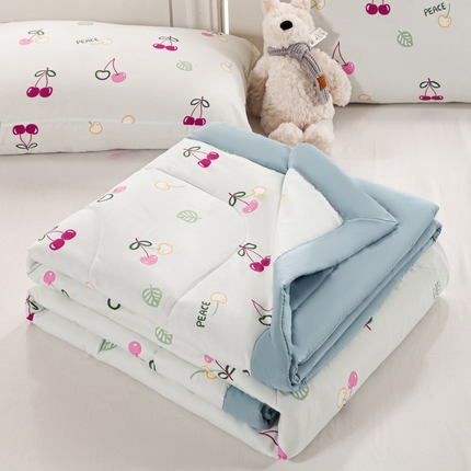 穆琪 2025年新款小清新手包边夏凉被水洗棉印花夏被 小欢喜