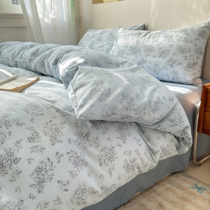 91家纺网 家纺一手货源 找家纺 冕悠家纺 2025新款热款A类高克重针织双层纱四件套系列 （提供买家秀） 遇见四月