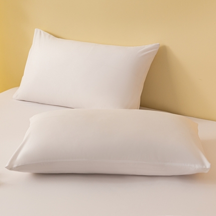 梵克保罗 2025新款简约纯色亲肤磨毛枕套 纯白