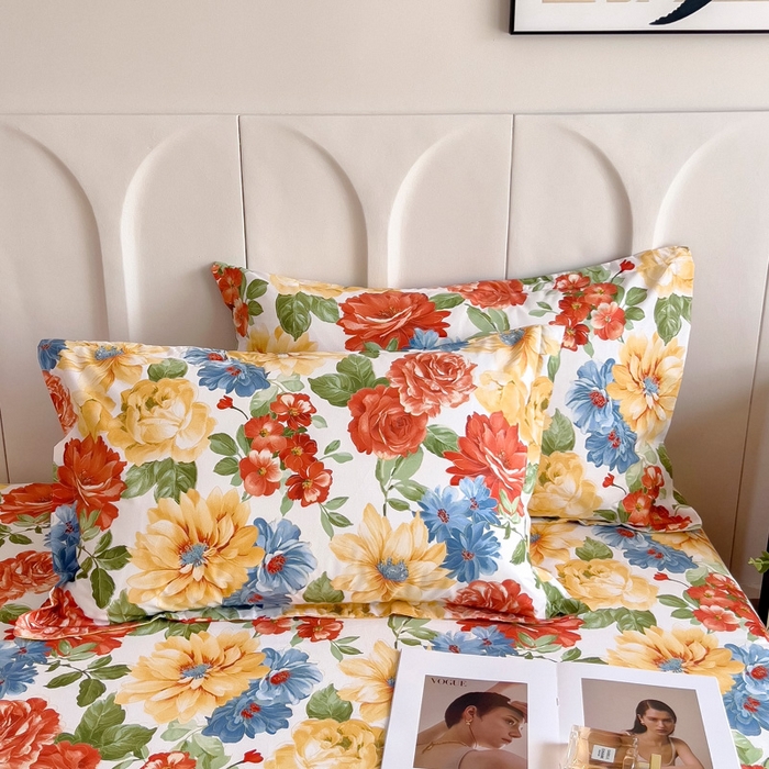 91家纺网 家纺一手货源 找家纺 2025新款全棉花边款床单 锦绣年华