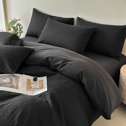 91家纺网 家纺一手货源 找家纺 （总）欣晴家纺 2025新款亲肤水洗棉简约大提花四件套