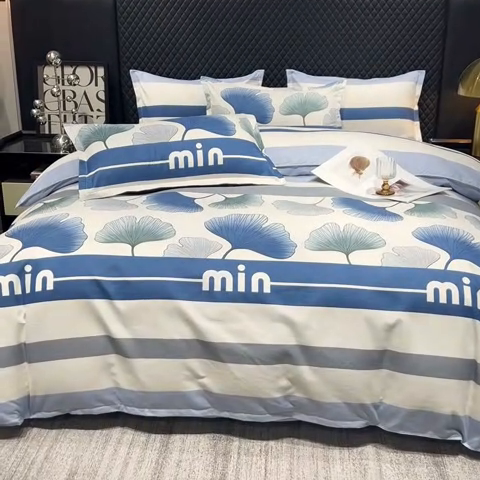 91家纺网 家纺一手货源 找家纺 爱诗诺2025加厚生态棉磨毛四件套高克重植物羊绒四件套大量现货杏叶声声