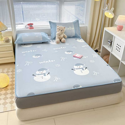 91家纺网 家纺一手货源 找家纺 （总）鑫琪莱家纺 2025新款数码印花加密冰藤凉席三件套