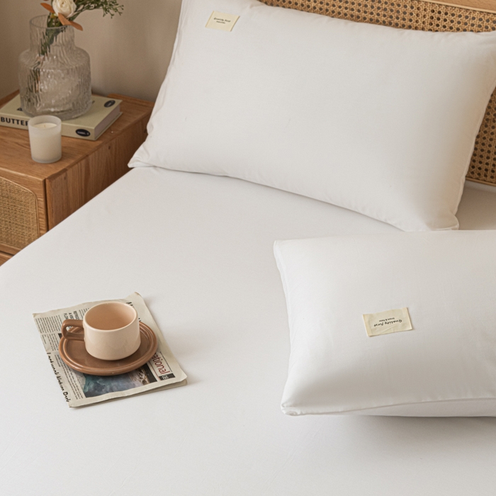 91家纺网 家纺一手货源 找家纺 梵克保罗 2025新款亲肤舒适全棉13372喷气纯色单枕套 雅典白