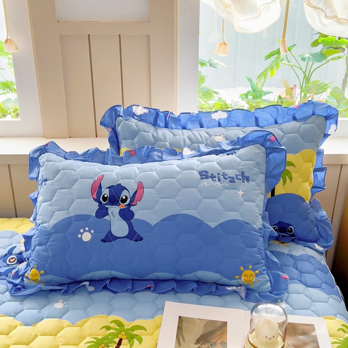 91家纺网 家纺一手货源 找家纺 2025新款全棉夹棉床裙 史迪仔