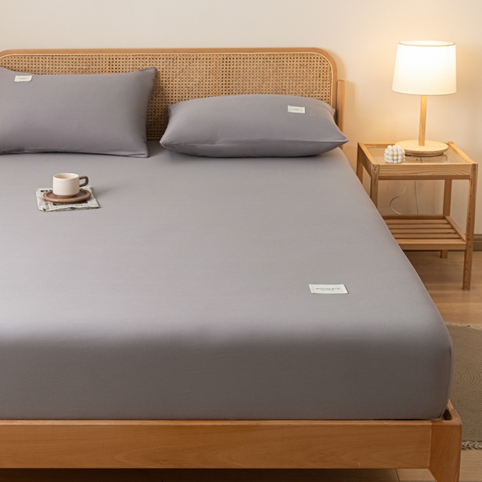 91家纺网 家纺一手货源 找家纺 梵克保罗 2025新款亲肤舒适全棉13372喷气纯色单枕套 灰色