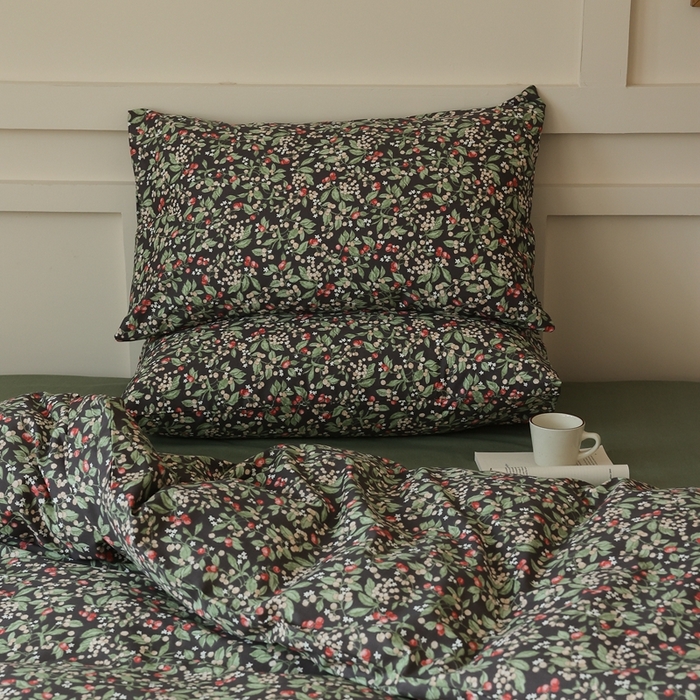 91家纺网 家纺一手货源 找家纺 棉眠 2025新款春夏花间牧歌田园系列四件套 小红莓