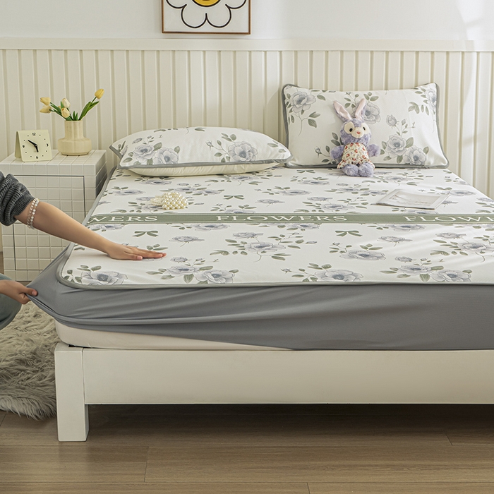 91家纺网 家纺一手货源 找家纺 （总）卢赛尔 2025新款凉感丝提花凉席床笠款