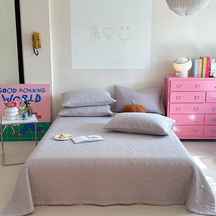 漫调家纺 2025新款繁星水洗床盖夏被 繁星灰