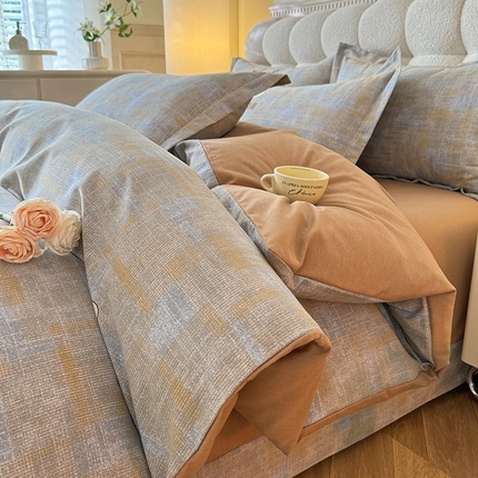 91家纺网 家纺一手货源 找家纺 幸嘉轩 2025新款全棉喷气加厚磨毛单被套 复古