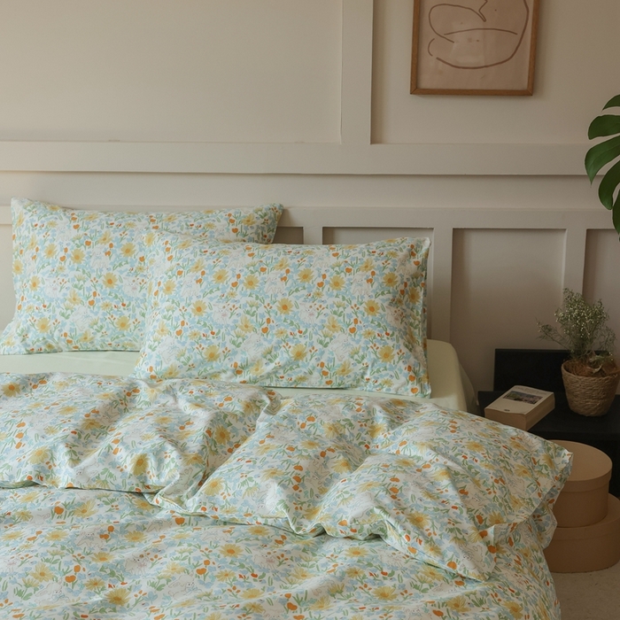 91家纺网 家纺一手货源 找家纺 棉眠 2025新款春夏花间牧歌田园系列四件套 花间牧歌