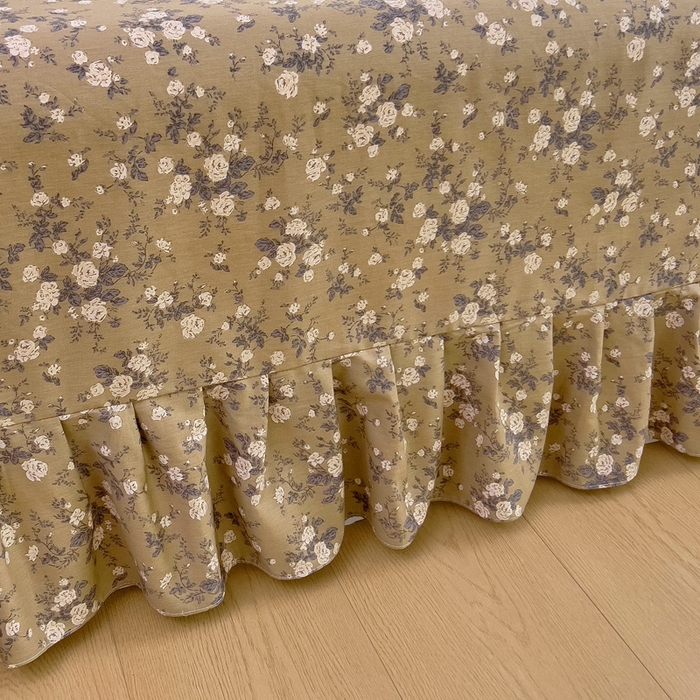 91家纺网 家纺一手货源 找家纺 2025新款全棉花边款床单 茶野