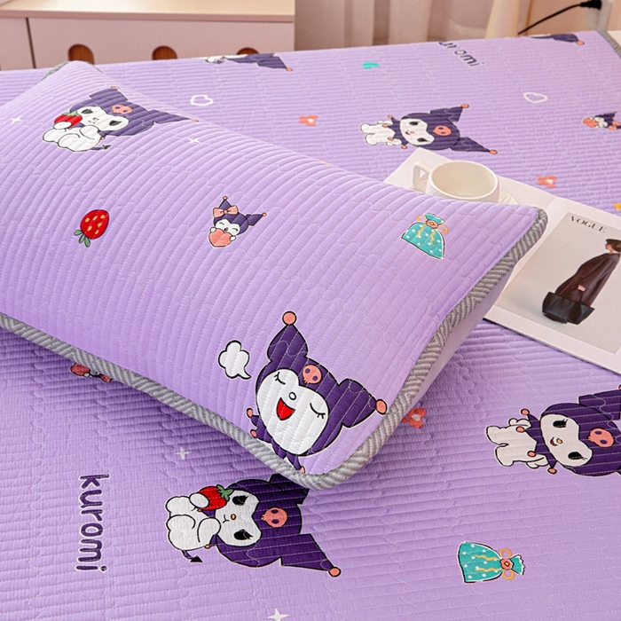 91家纺网 家纺一手货源 找家纺 情煊家纺 2025新款双面全棉夹棉床盖三件套 库洛米