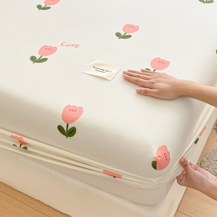 91家纺网 家纺一手货源 找家纺 梵克保罗 2025新款亲肤舒适全棉印花系列床笠 郁金香