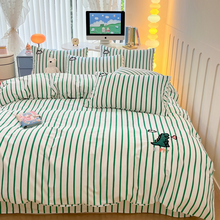 91家纺网 家纺一手货源 找家纺 （总）雅居纺家纺 2025新款全棉老粗布绣花四件套单被套