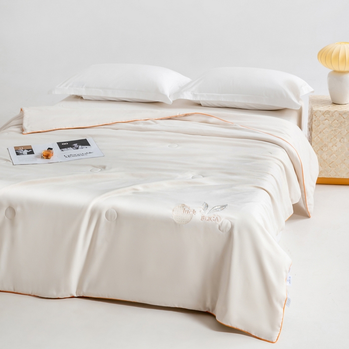 91家纺网 家纺一手货源 找家纺 眠多宝 2025新款奥地利兰精天丝刺绣夏被空调被 米卡