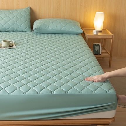 梵克保罗 2025新款纯色加棉防水大豆纤维床笠 樊星蓝