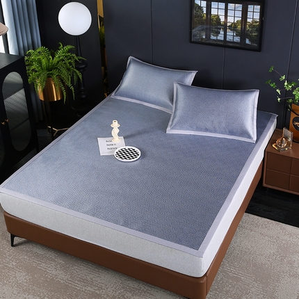 91家纺网 家纺一手货源 找家纺 （总）四川牛皮席 2025新款冰丝冰藤刺绣款凉席