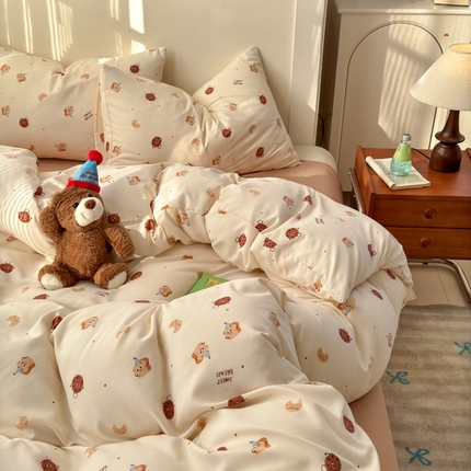 （总）冕悠家纺 2025新款热款A类高克重针织双层纱四件套系列 （提供买家秀）