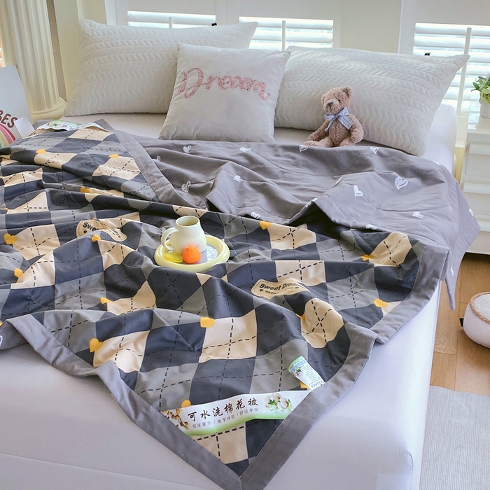 91家纺网 家纺一手货源 找家纺 （自己工厂 有网销大热款 网销帮推可合作优惠）2025新款全棉夏被空调被夏凉被纯棉夏季儿童棉花薄被子 格韵空间