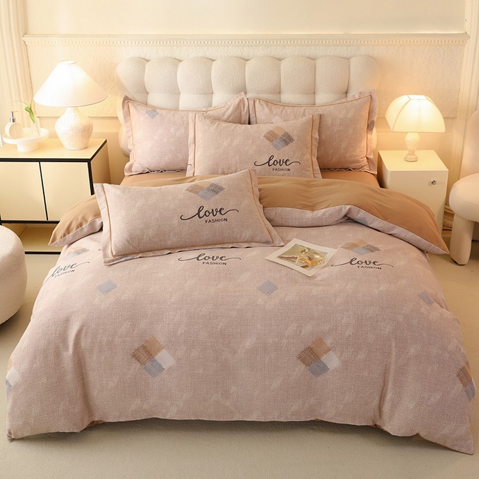 91家纺网 家纺一手货源 找家纺 幸嘉轩 2025新款全棉喷气加厚磨毛单被套 芬德拉-棕