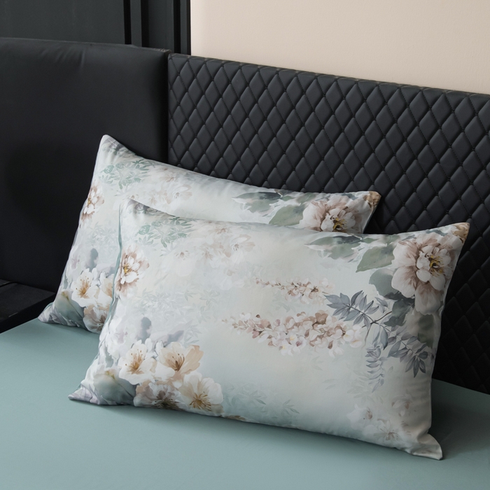 91家纺网 家纺一手货源 找家纺 氧家 2025新款60s贡缎长绒棉数码印花四件套（礼盒装） 绚雅