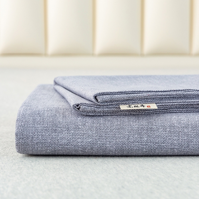 91家纺网 家纺一手货源 找家纺 2025新款老粗布床单老粗布凉席三件套系列-床单 浅灰