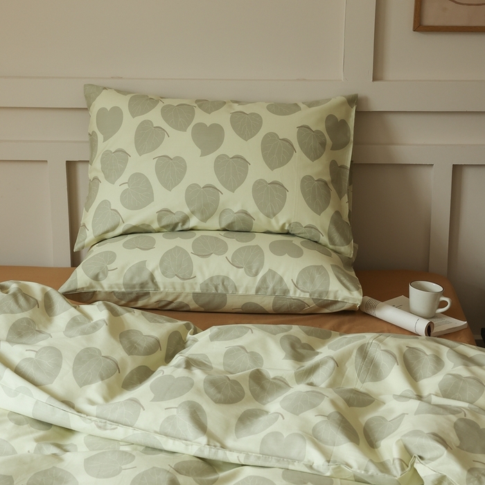 91家纺网 家纺一手货源 找家纺 棉眠 2025新款春夏花间牧歌田园系列四件套 绿影琼枝