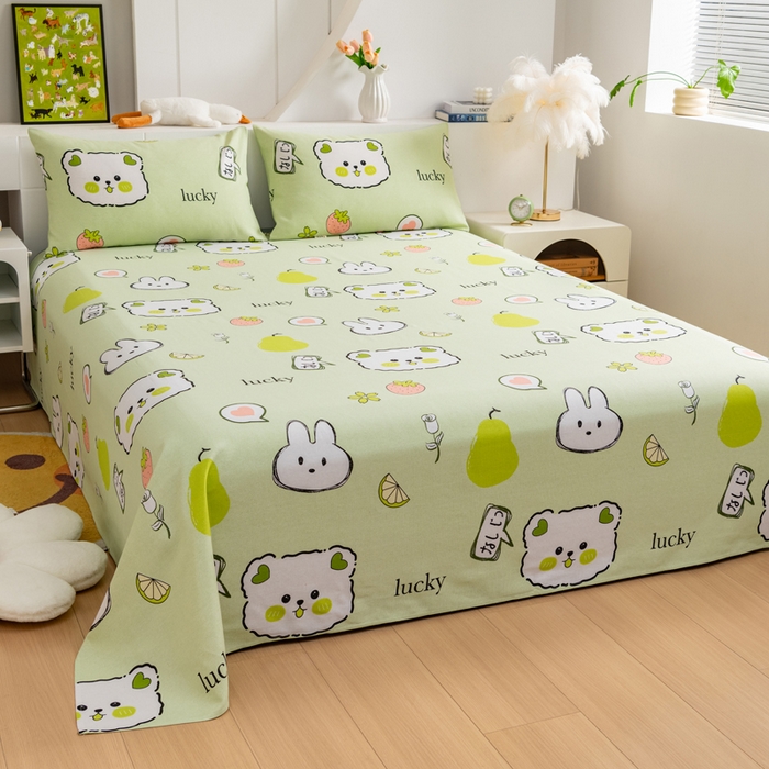 91家纺网 家纺一手货源 找家纺 2025新款老粗布床单老粗布凉席系列-凉席 萌宠乐园