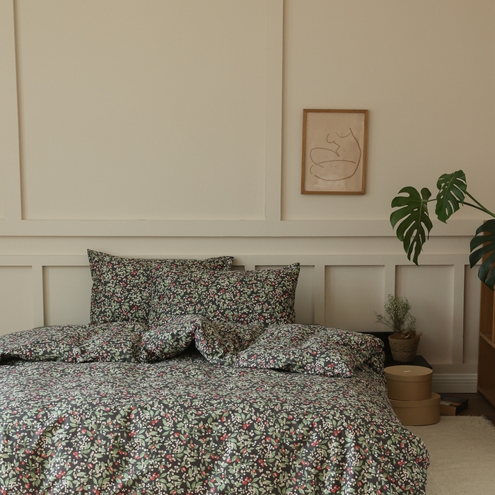 91家纺网 家纺一手货源 找家纺 棉眠 2025新款春夏花间牧歌田园系列四件套 小红莓