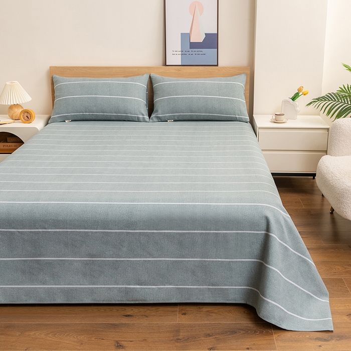 91家纺网 家纺一手货源 找家纺 2025新款老粗布床单老粗布凉席系列-凉席 清雅-灰