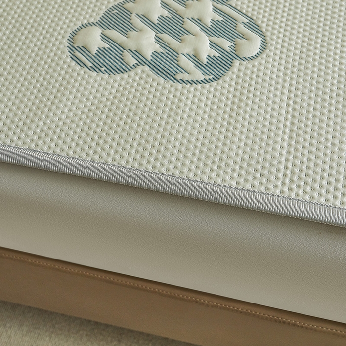 91家纺网 家纺一手货源 找家纺 柔品2025新款PE中分子凉感提花凉席系列 卡迪熊 奶绿-床席款