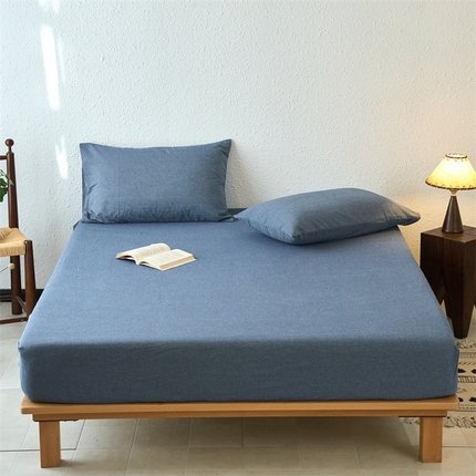 91家纺网 家纺一手货源 找家纺 （总）兰紫橙新款全棉色织全棉纯色水洗棉床笠		 		