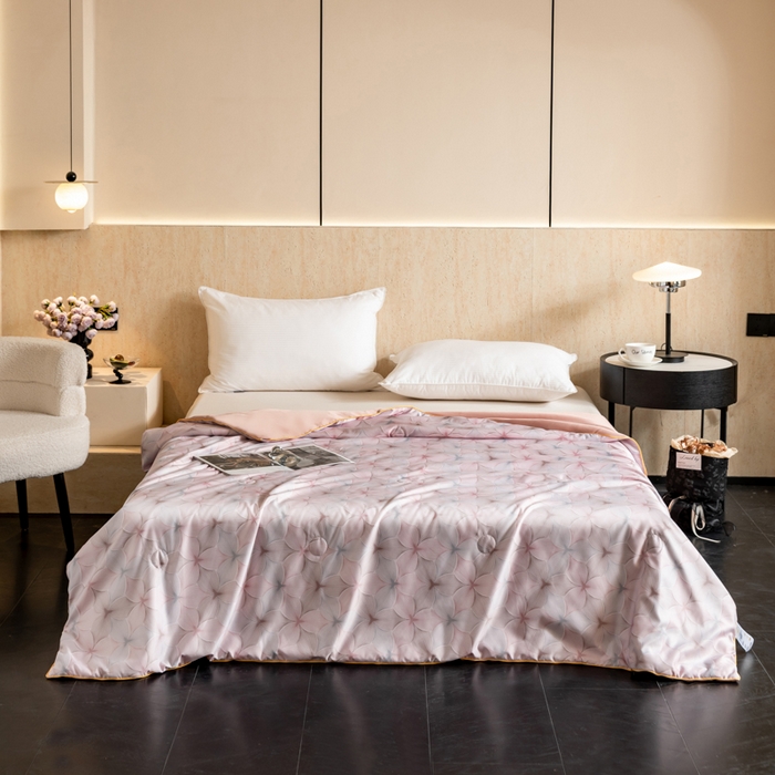 91家纺网 家纺一手货源 找家纺 眠多宝 2025新款舒适莱赛尔纤维夏被被子被芯 花海