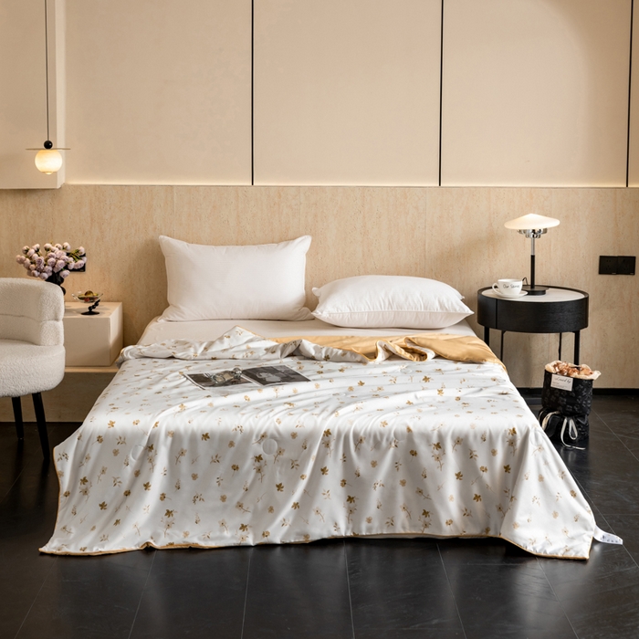 91家纺网 家纺一手货源 找家纺 眠多宝 2025新款舒适莱赛尔纤维夏被被子被芯 梦莱