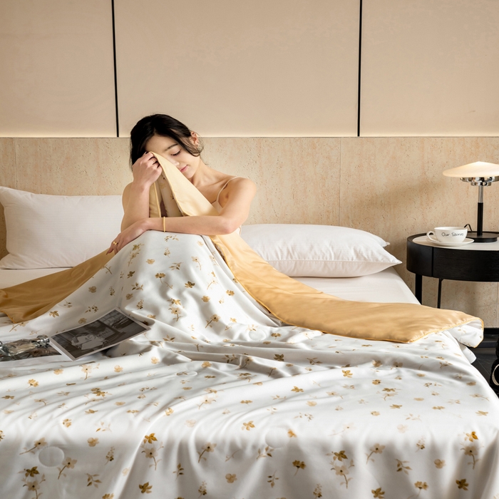 91家纺网 家纺一手货源 找家纺 眠多宝 2025新款舒适莱赛尔纤维夏被被子被芯 梦莱