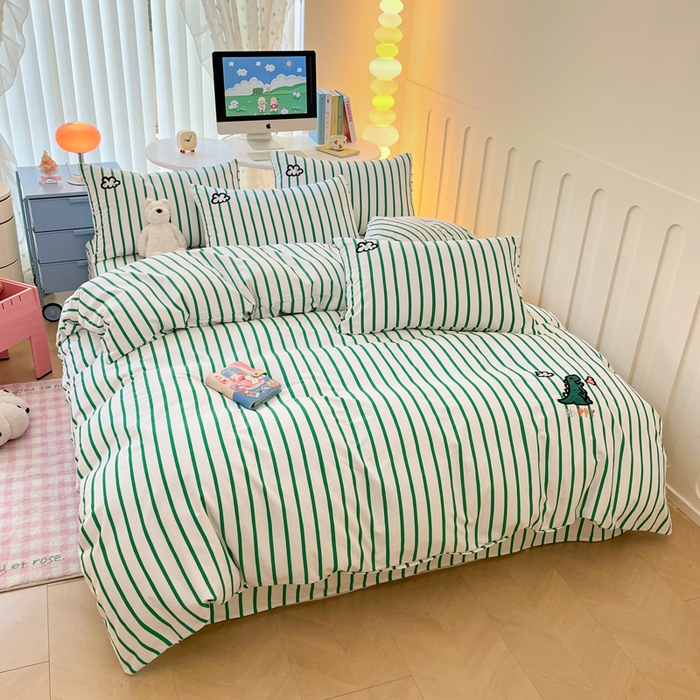 91家纺网 家纺一手货源 找家纺 （总）雅居纺家纺 2025新款全棉老粗布绣花四件套单被套