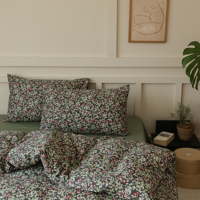 91家纺网 家纺一手货源 找家纺 棉眠 2025新款春夏花间牧歌田园系列四件套 小红莓