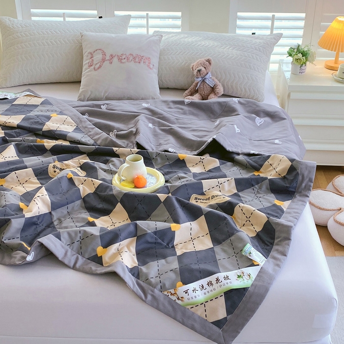 91家纺网 家纺一手货源 找家纺 （自己工厂 有网销大热款 网销帮推可合作优惠）2025新款全棉夏被空调被夏凉被纯棉夏季儿童棉花薄被子 格韵空间