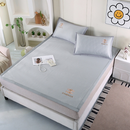 91家纺网 家纺一手货源 找家纺 （总）四川牛皮席 2025新款凉感丝凉豆豆席三件套