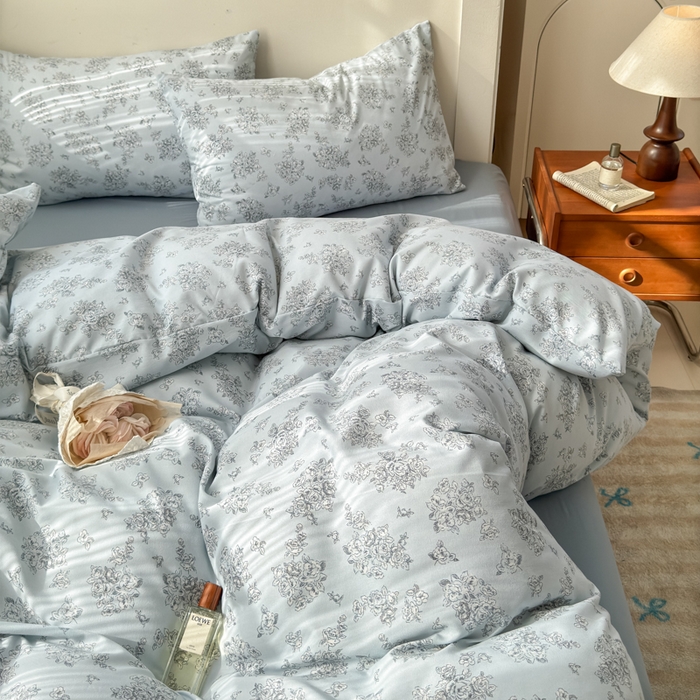 91家纺网 家纺一手货源 找家纺 冕悠家纺 2025新款热款A类高克重针织双层纱四件套系列 （提供买家秀） 遇见四月