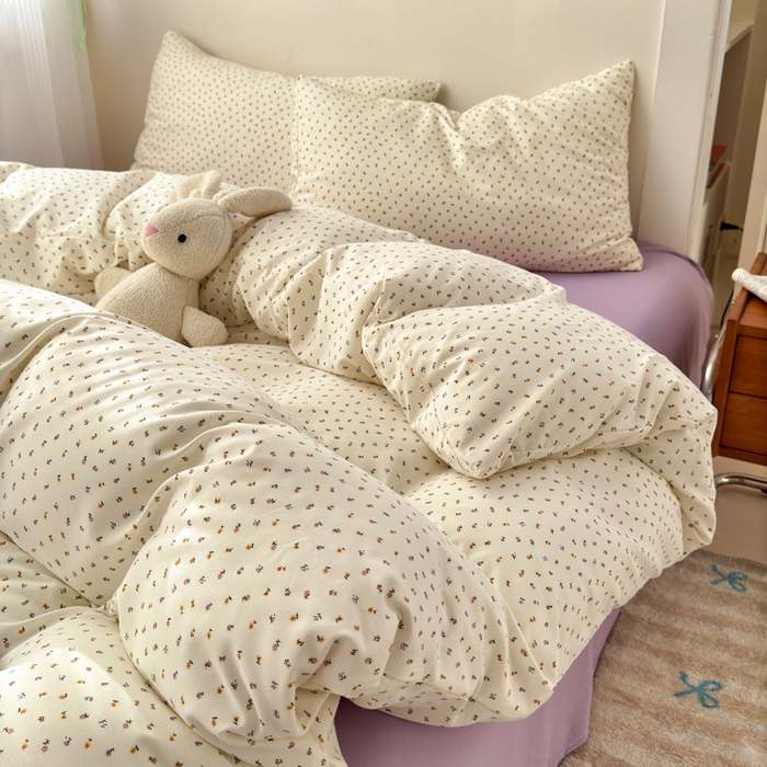 91家纺网 家纺一手货源 找家纺 冕悠家纺 2025新款热款A类高克重针织双层纱四件套系列 （提供买家秀） 繁花协奏